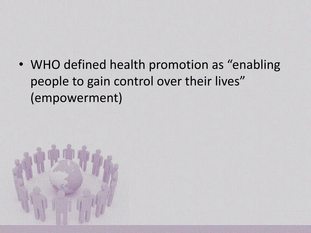 who defined health promotion as enabling people