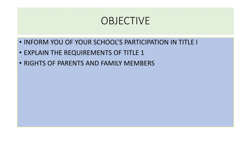 objective
