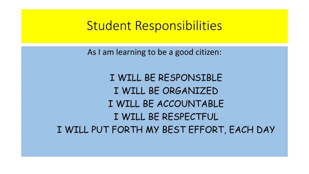 student responsibilities