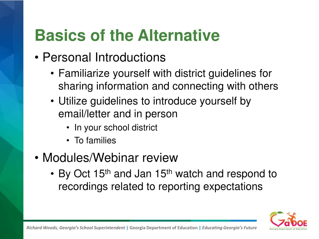 basics of the alternative personal introductions