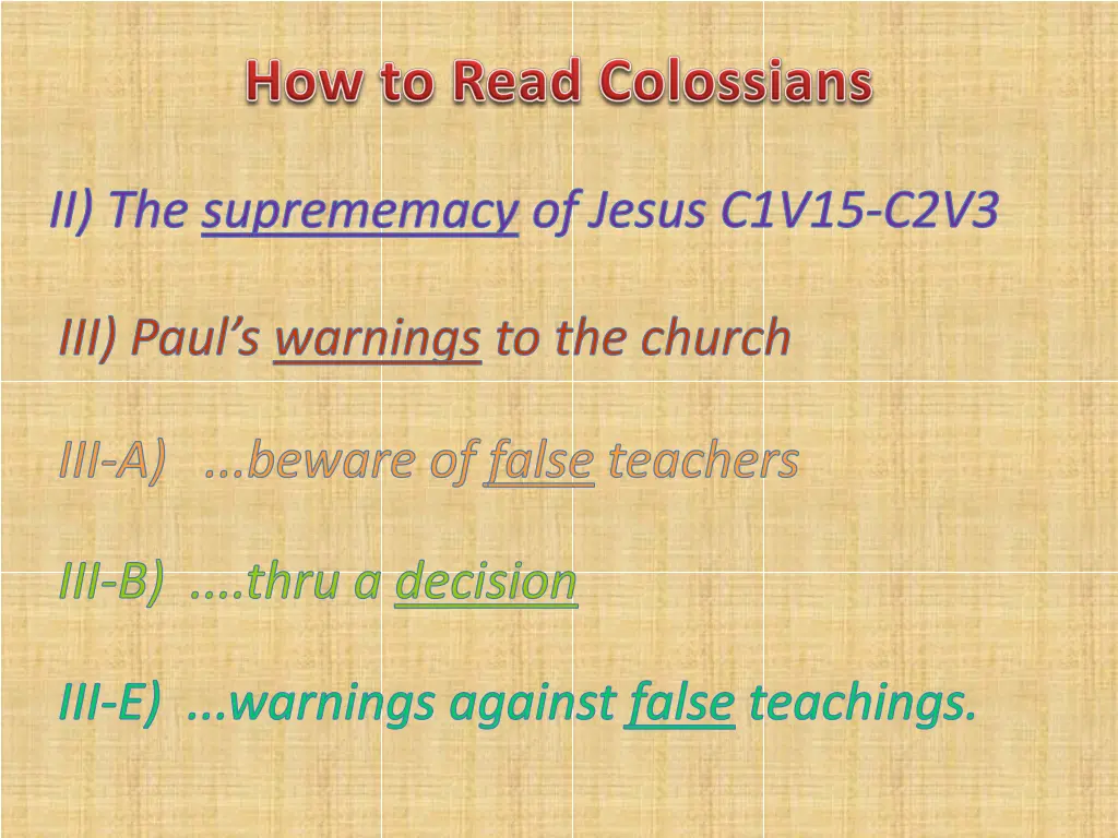 ii the suprememacy of jesus c1v15 c2v3
