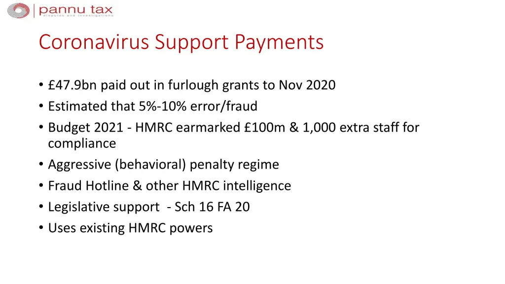 coronavirus support payments