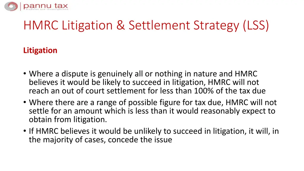 hmrc litigation settlement strategy lss 2