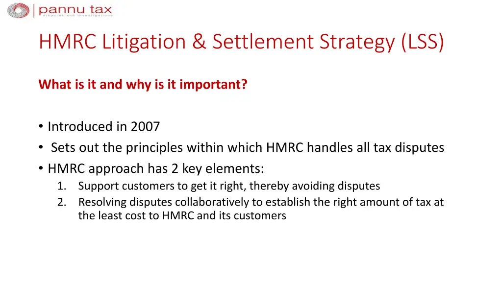 hmrc litigation settlement strategy lss