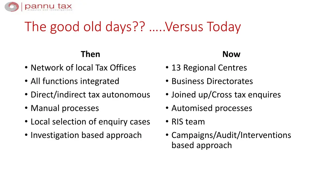 the good old days versus today