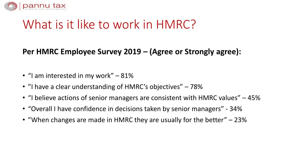what is it like to work in hmrc