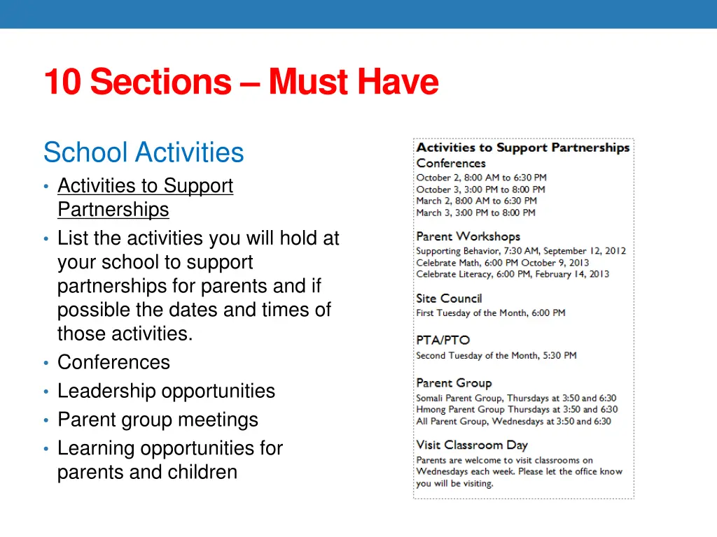 10 sections must have 3