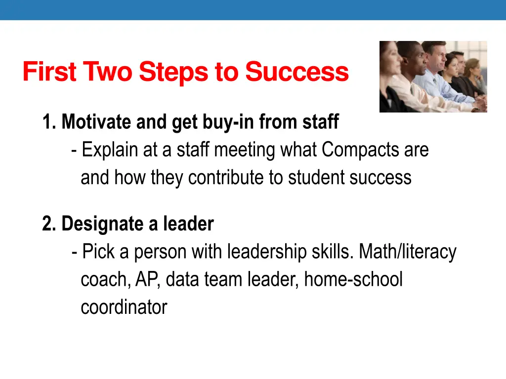 first two steps to success