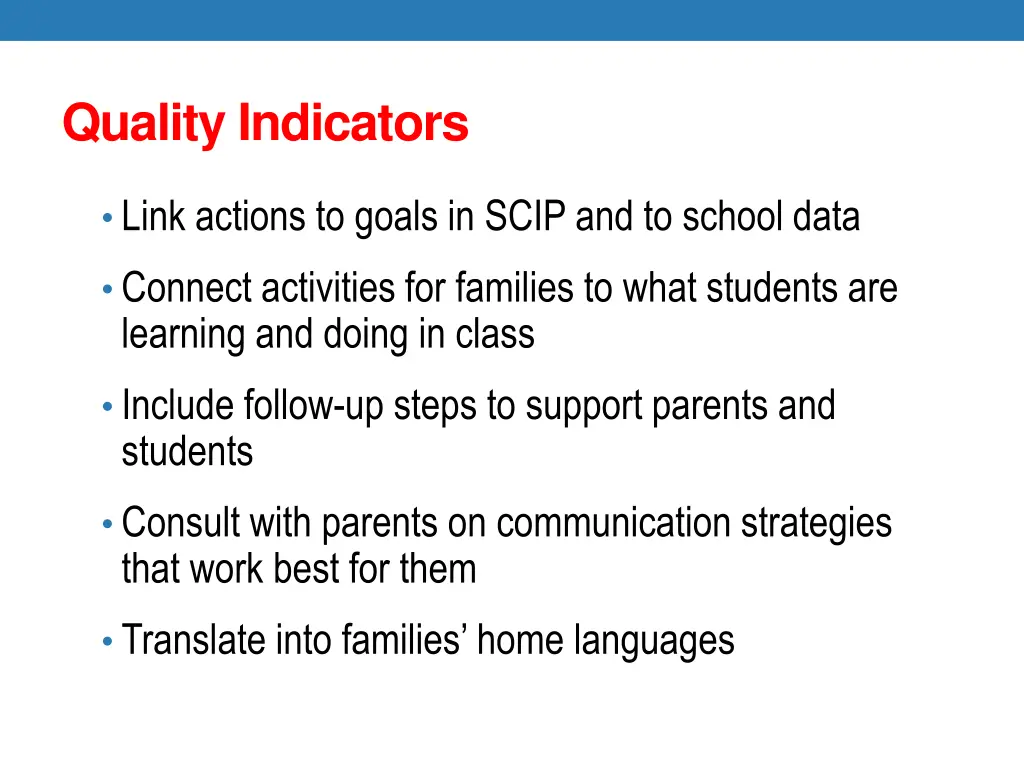 quality indicators