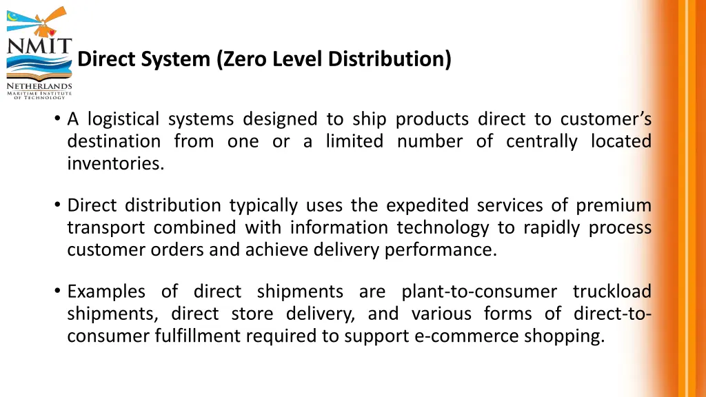 direct system zero level distribution
