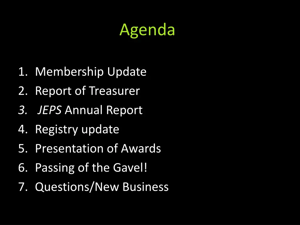 agenda