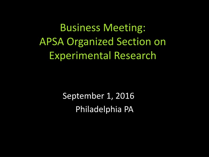 business meeting apsa organized section