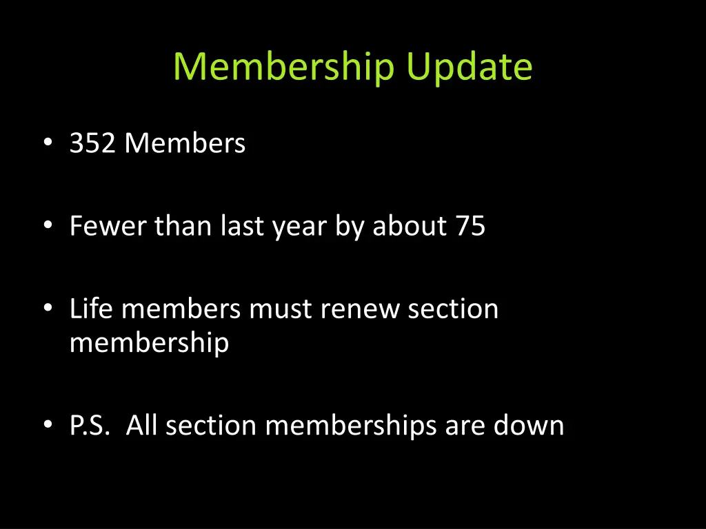 membership update