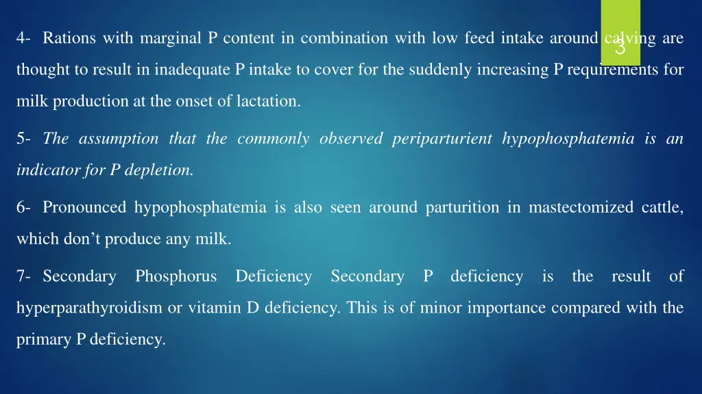 4 rations with marginal p content in combination