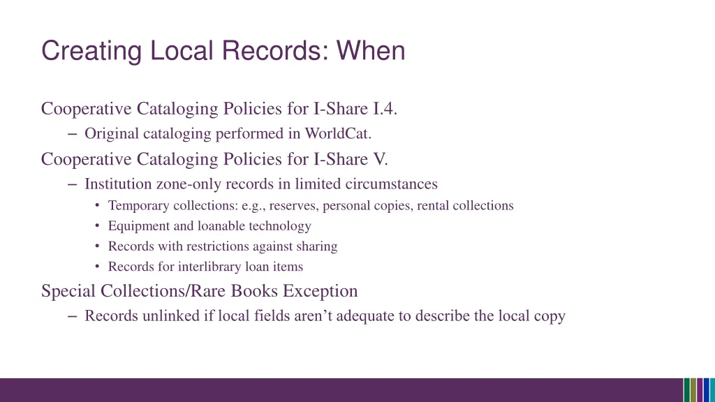 creating local records when