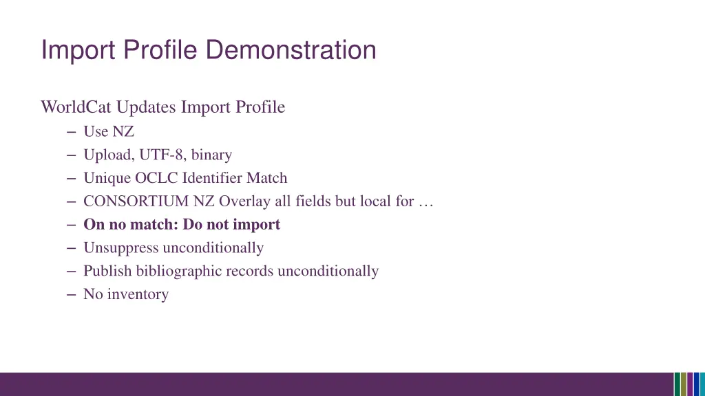 import profile demonstration