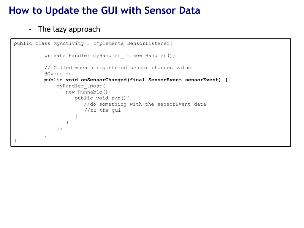 how to update the gui with sensor data 1