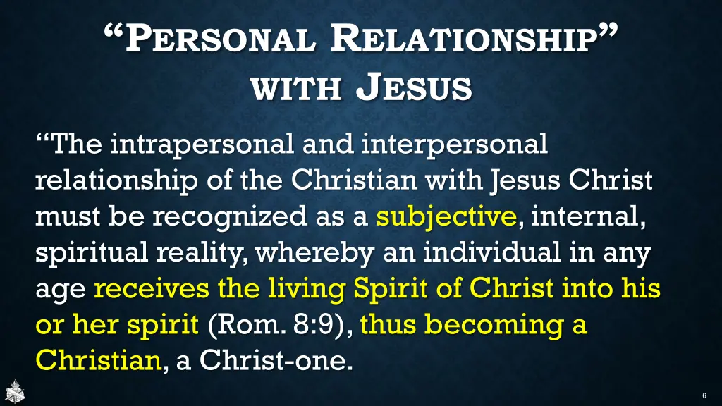 p ersonal r elationship with j esus 1