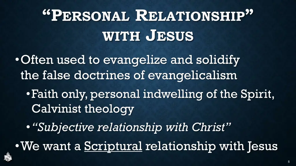p ersonal r elationship with j esus
