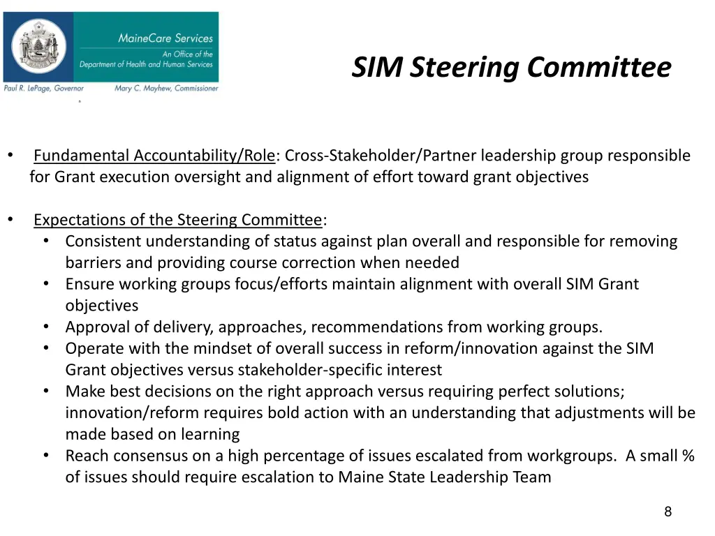 sim steering committee