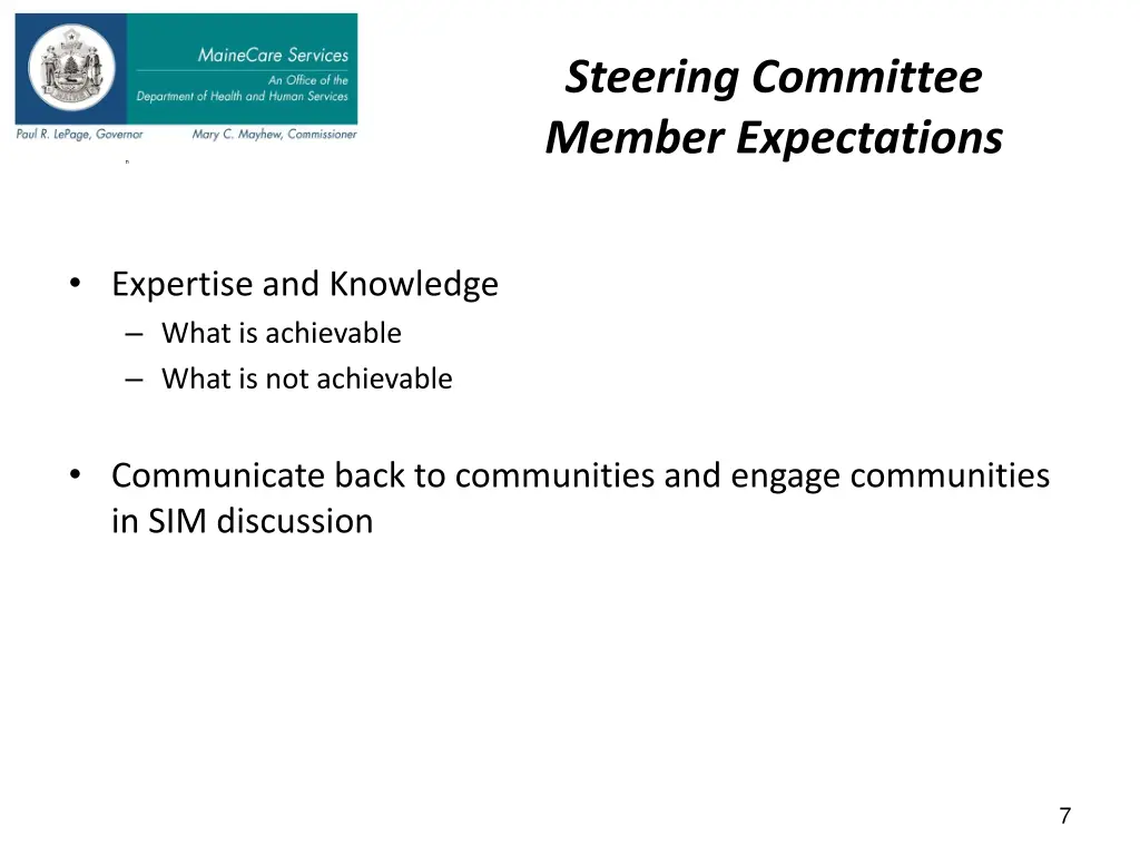 steering committee member expectations