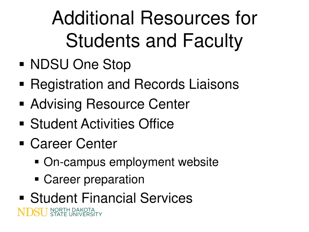 additional resources for students and faculty