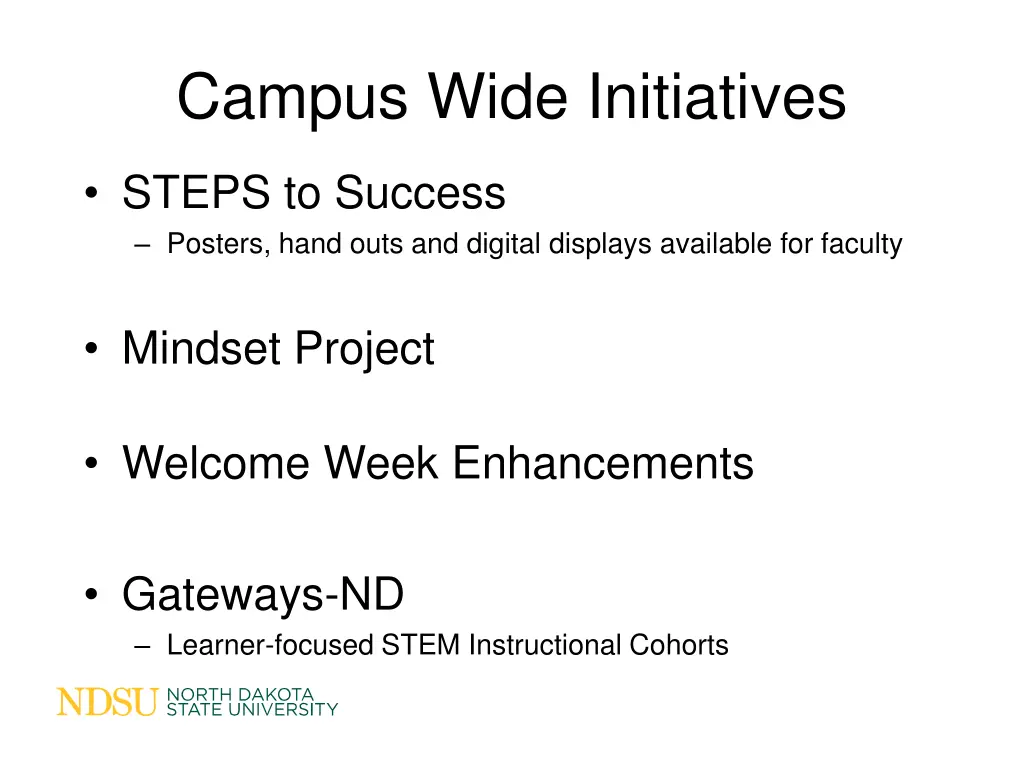 campus wide initiatives