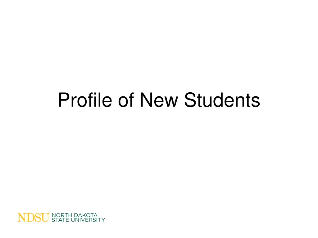 profile of new students