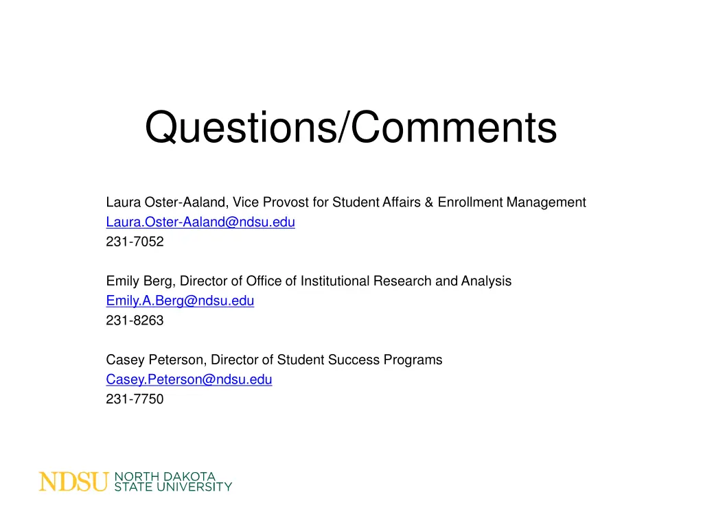 questions comments