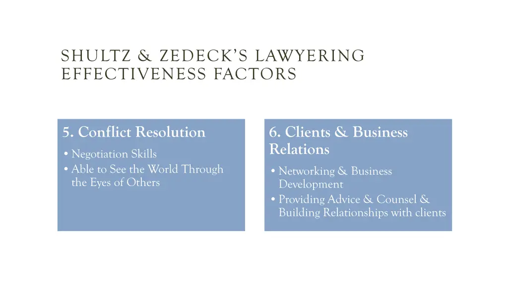 shultz zedeck s lawyering effectiveness factors 2