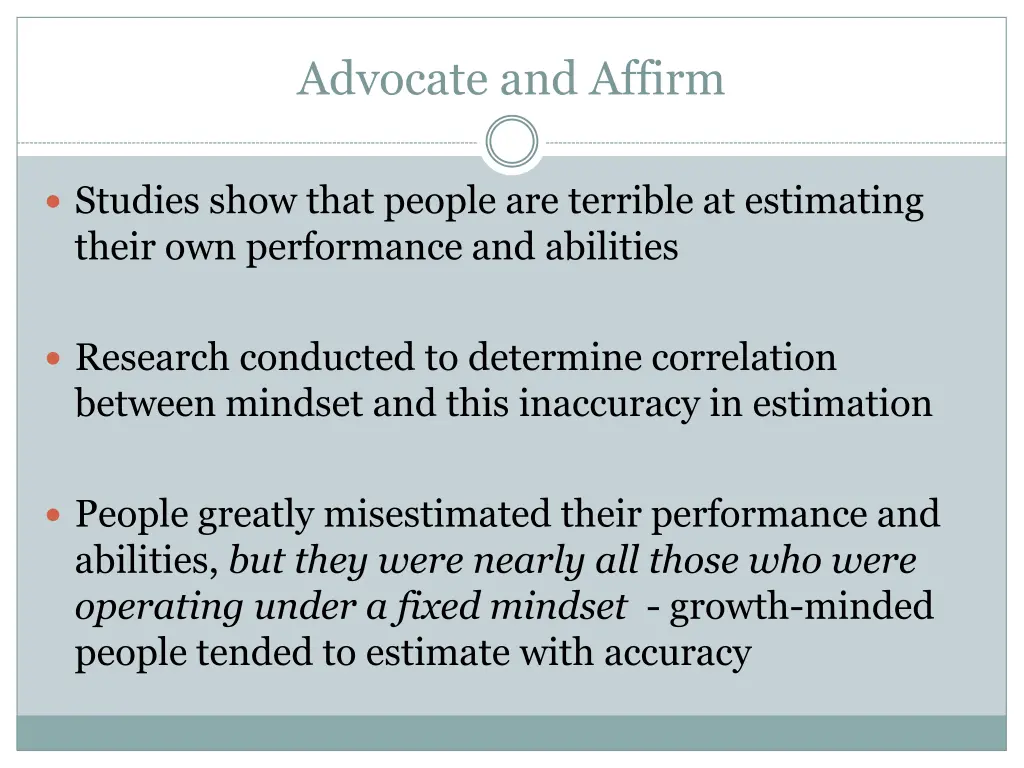 advocate and affirm