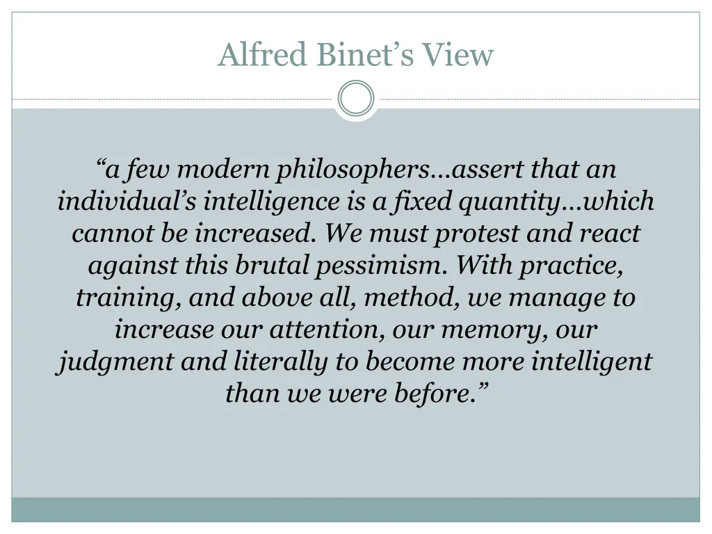 alfred binet s view