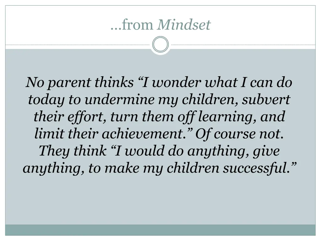 from mindset