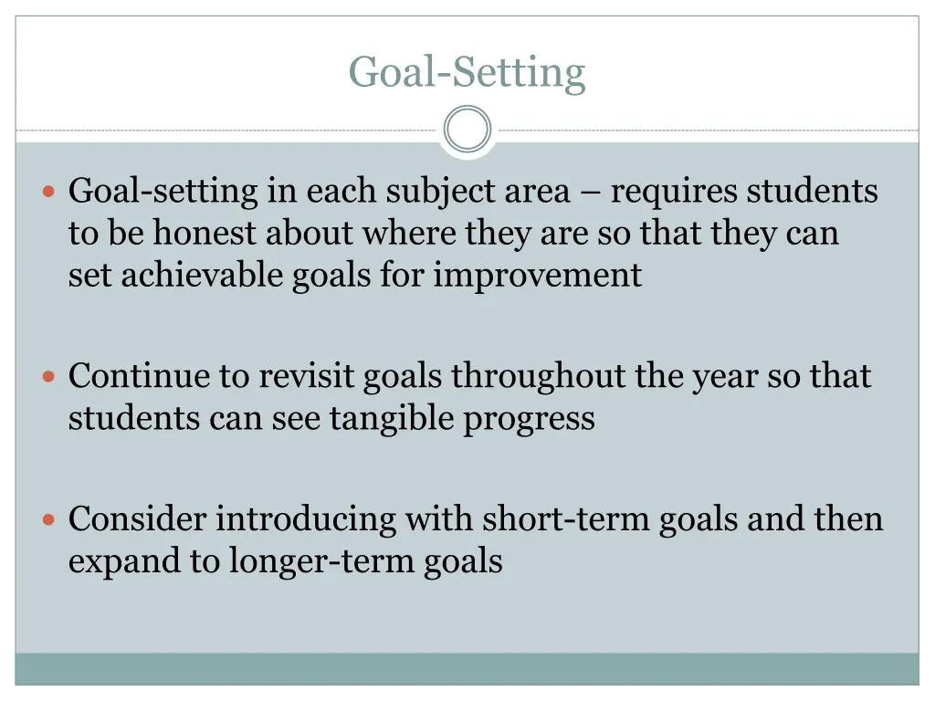 goal setting
