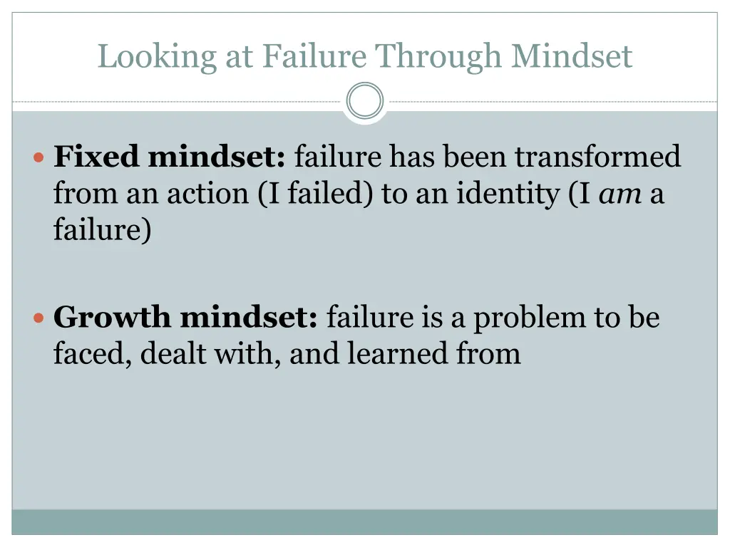 looking at failure through mindset