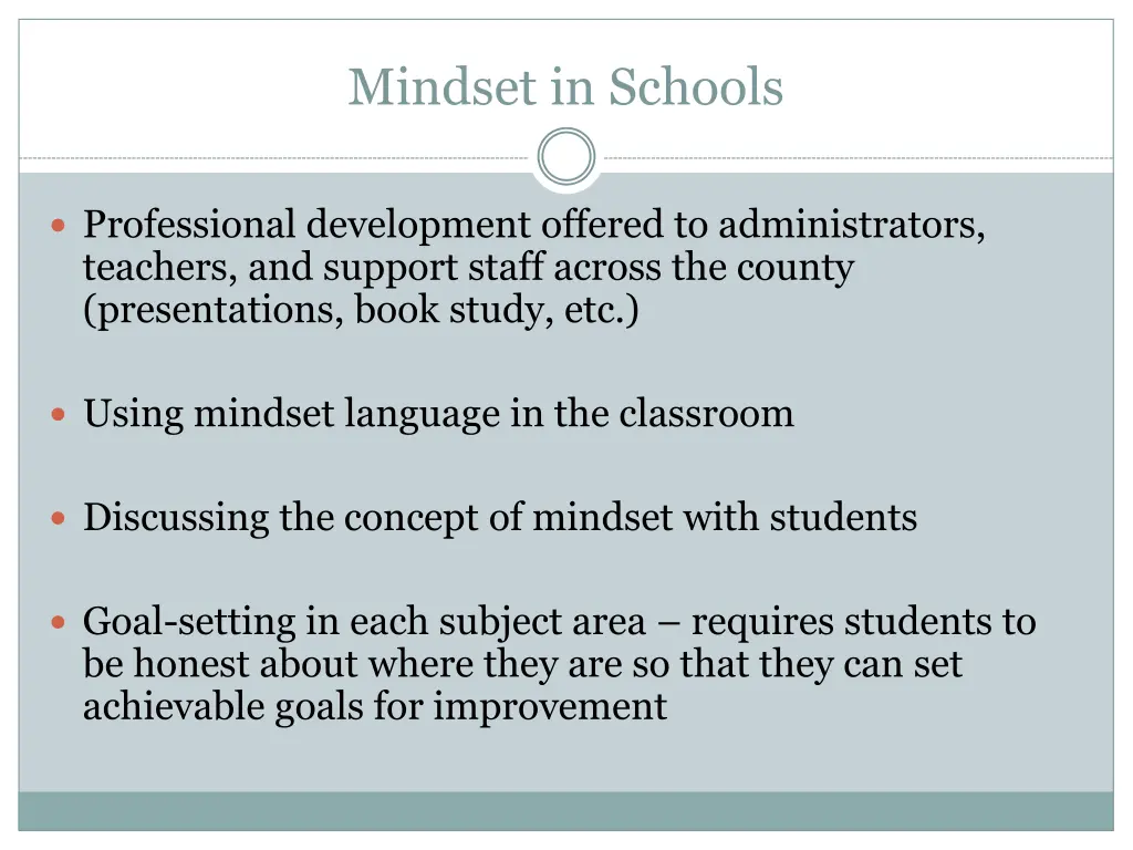mindset in schools