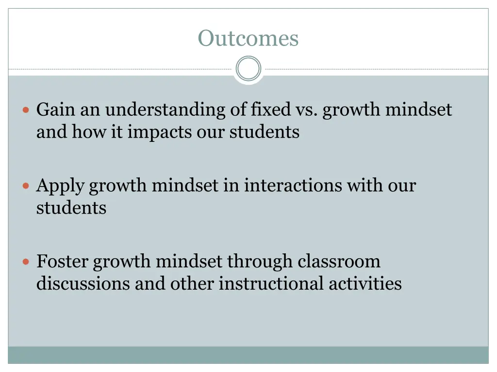 outcomes