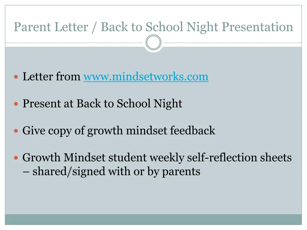 parent letter back to school night presentation