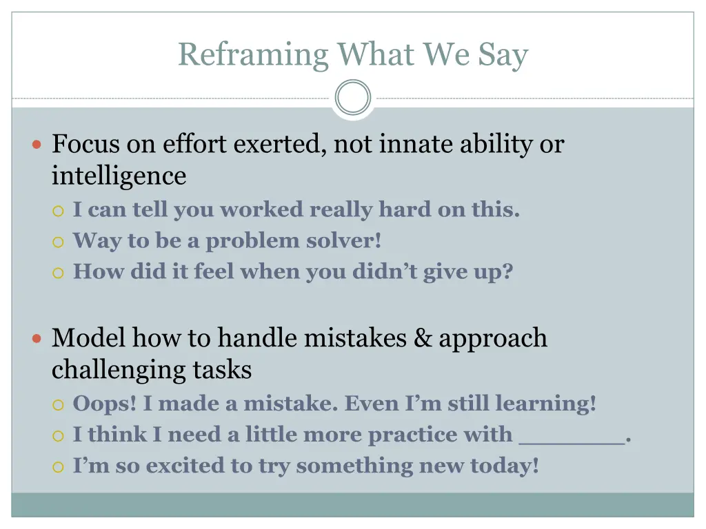 reframing what we say