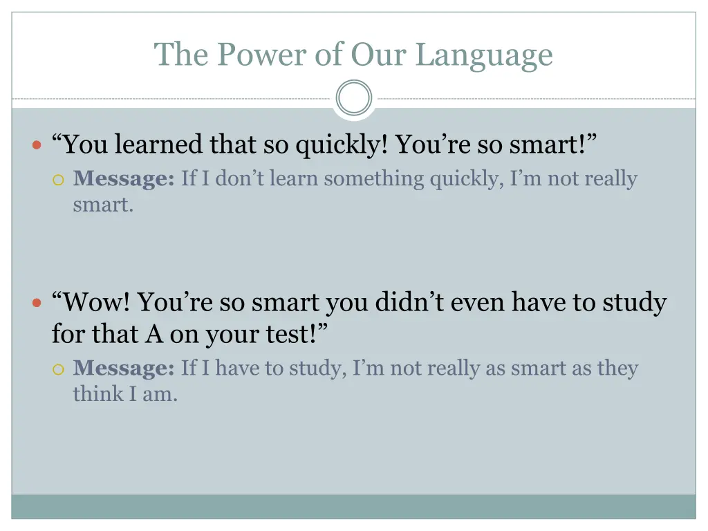 the power of our language