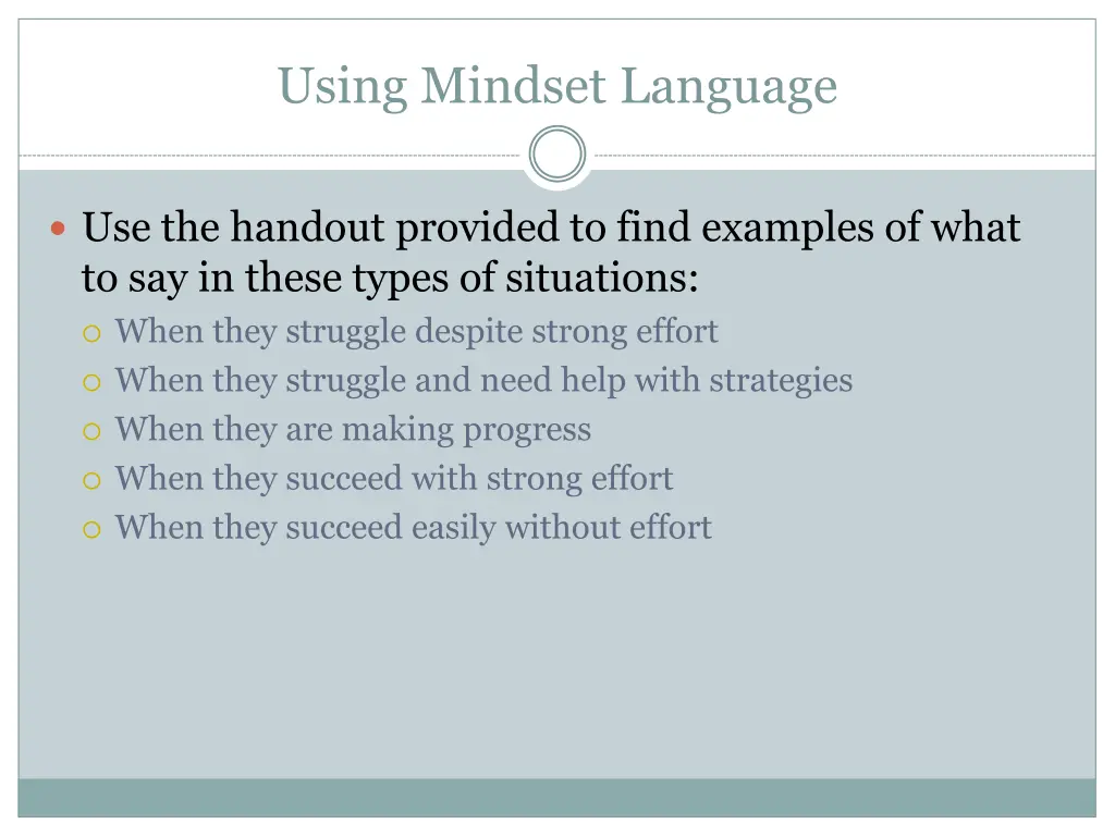 using mindset language