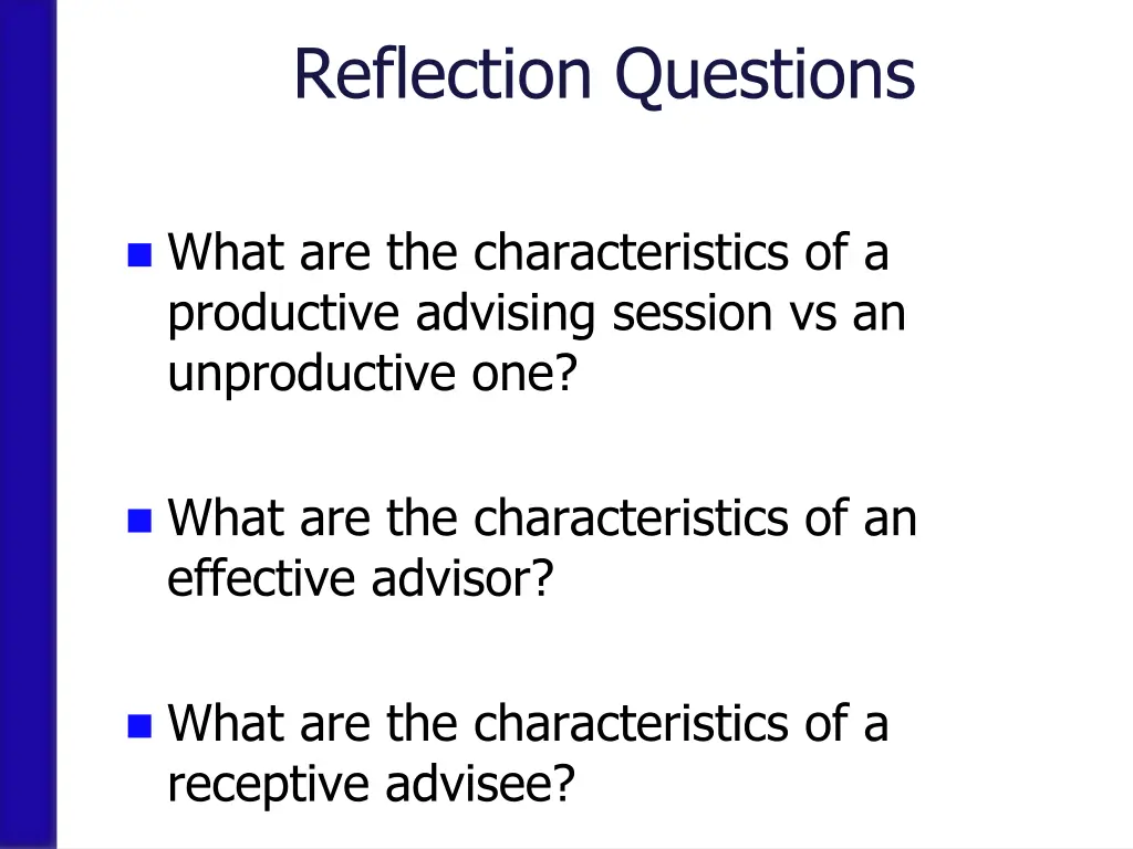 reflection questions