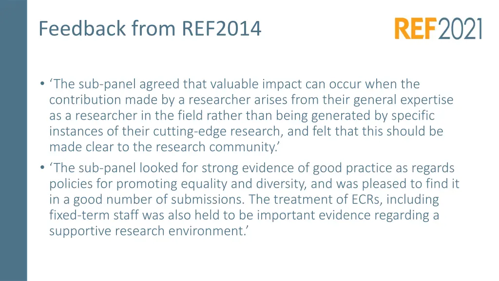 feedback from ref2014 1