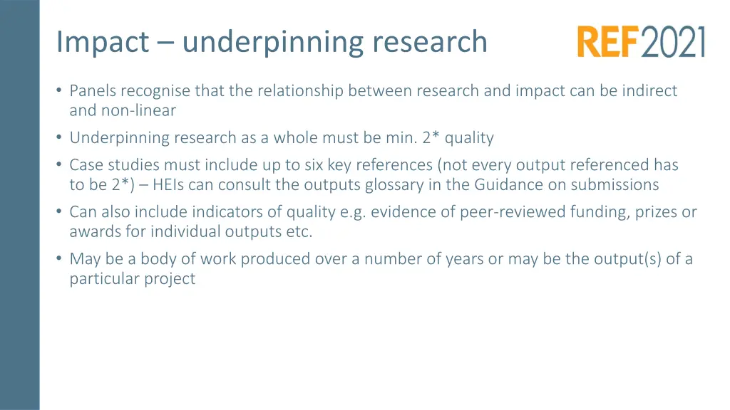 impact underpinning research