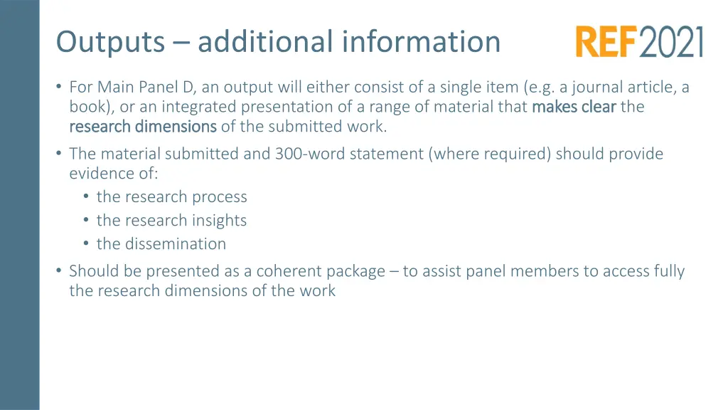 outputs additional information