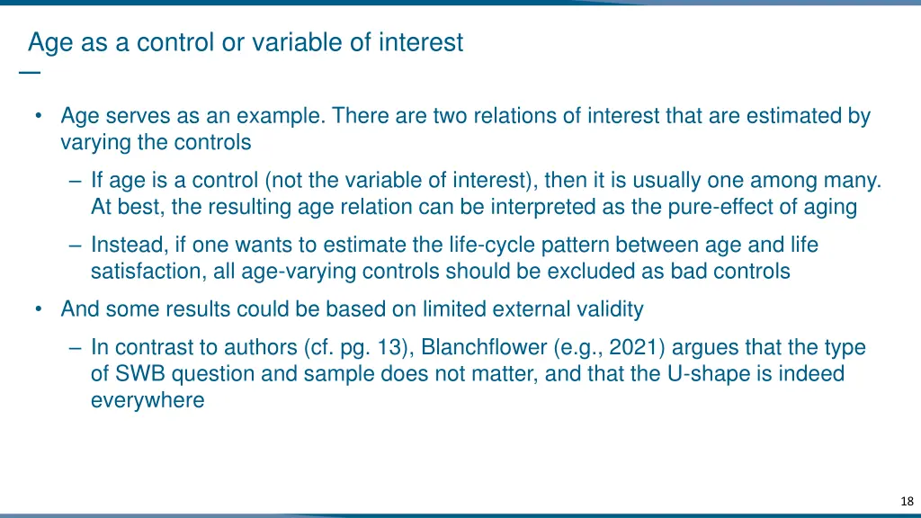age as a control or variable of interest