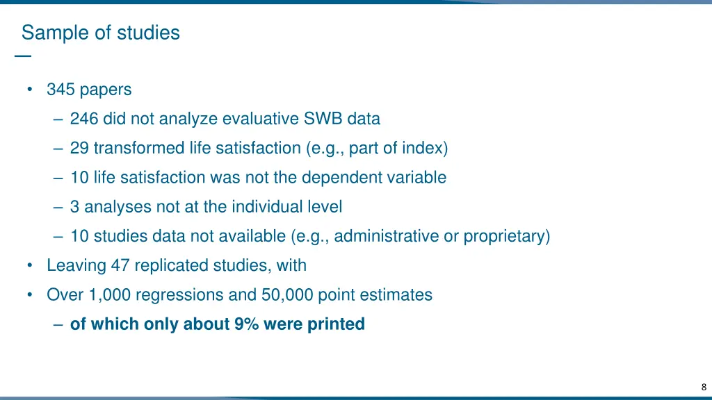 sample of studies