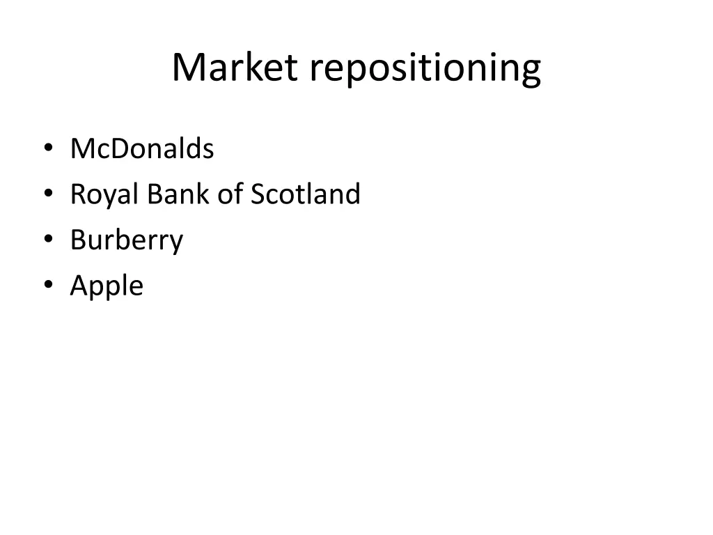 market repositioning