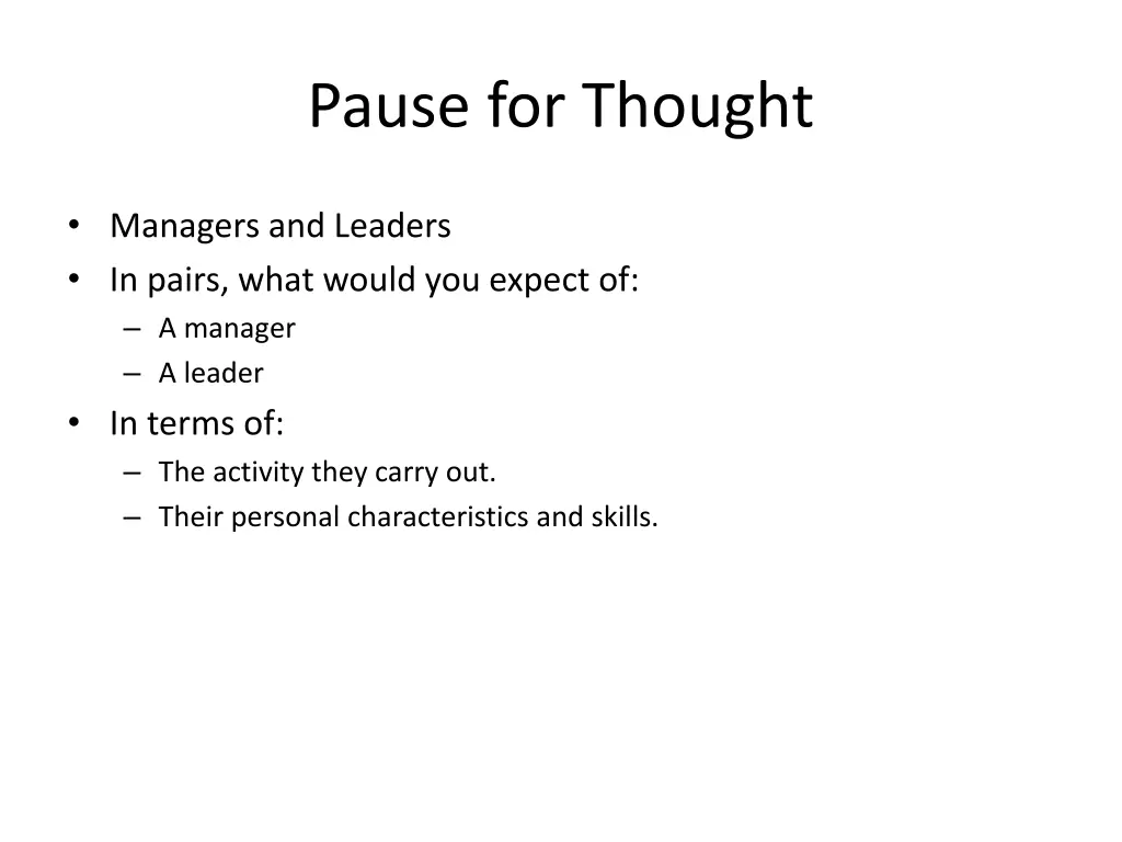 pause for thought