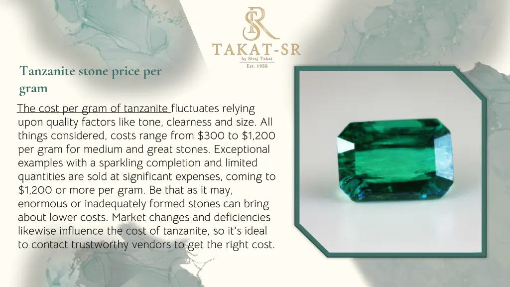 tanzanite stone price per gram the cost per gram